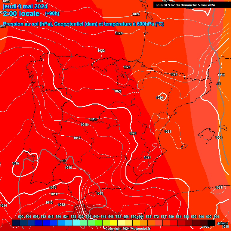 Modele GFS - Carte prvisions 