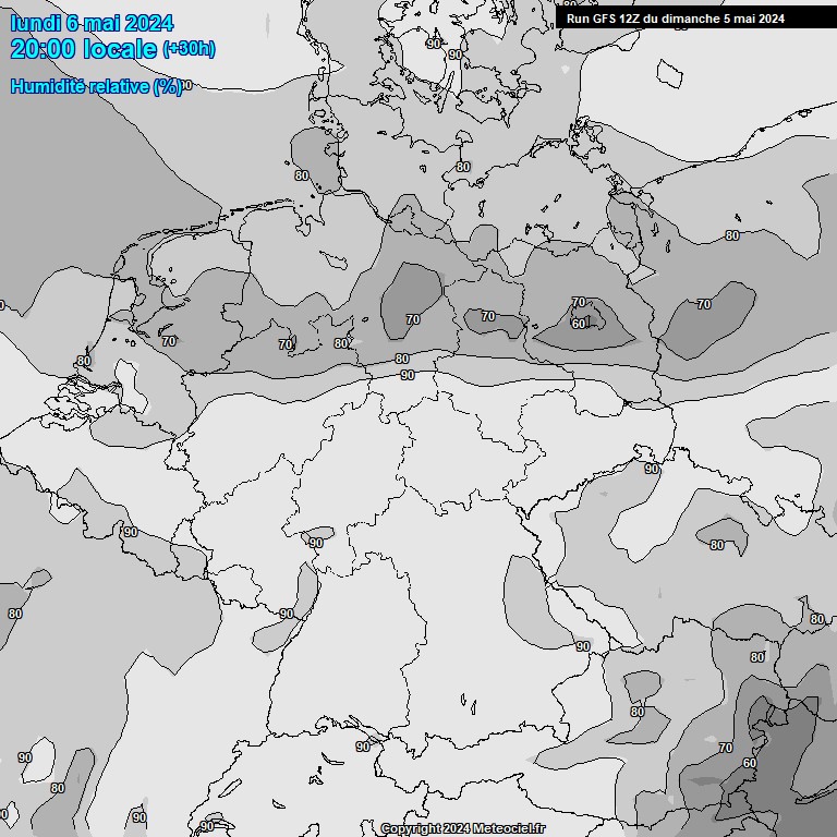 Modele GFS - Carte prvisions 