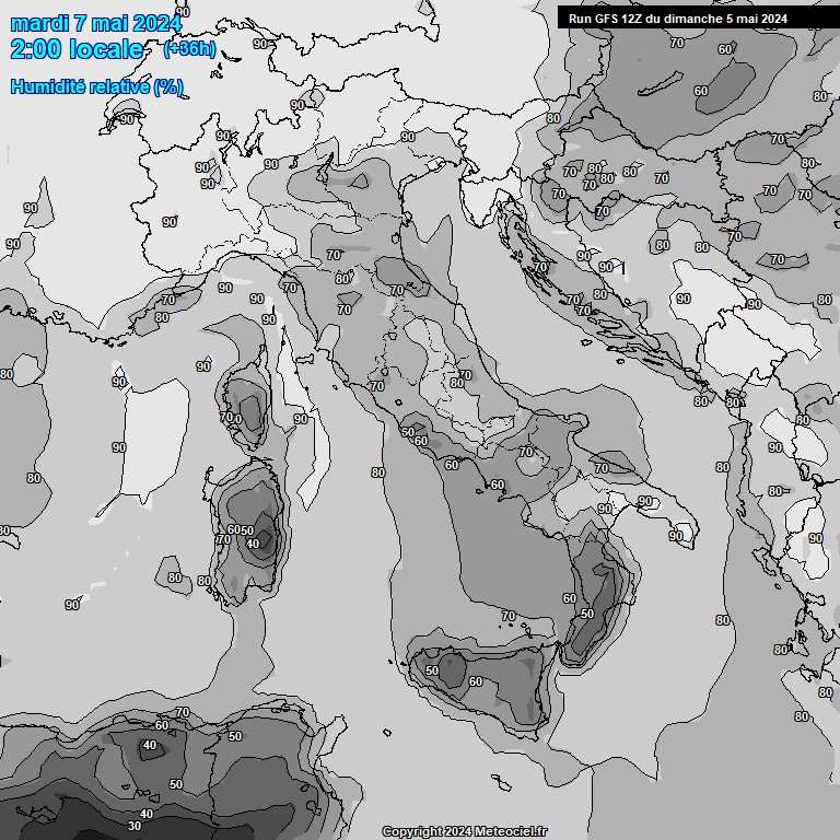 Modele GFS - Carte prvisions 