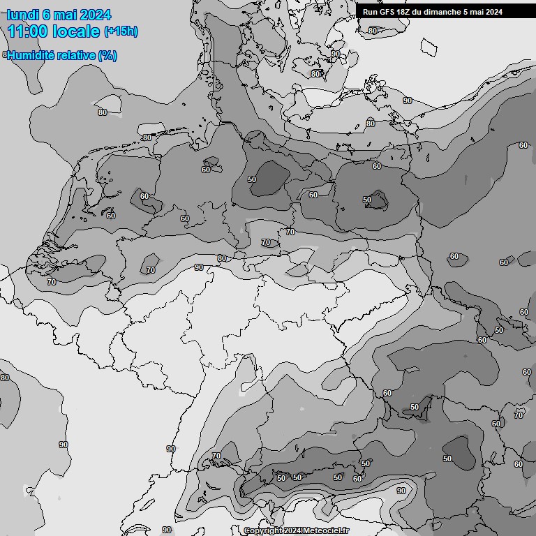 Modele GFS - Carte prvisions 