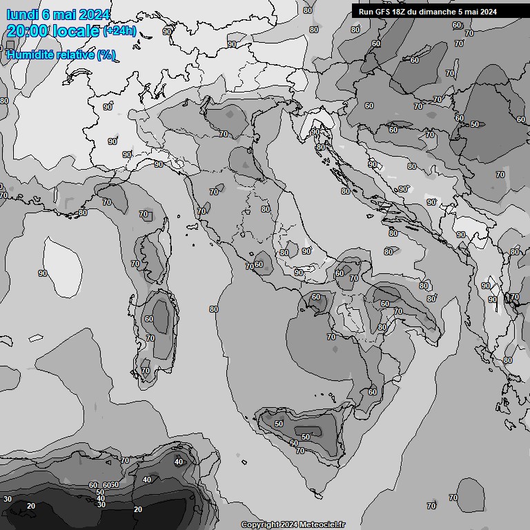 Modele GFS - Carte prvisions 