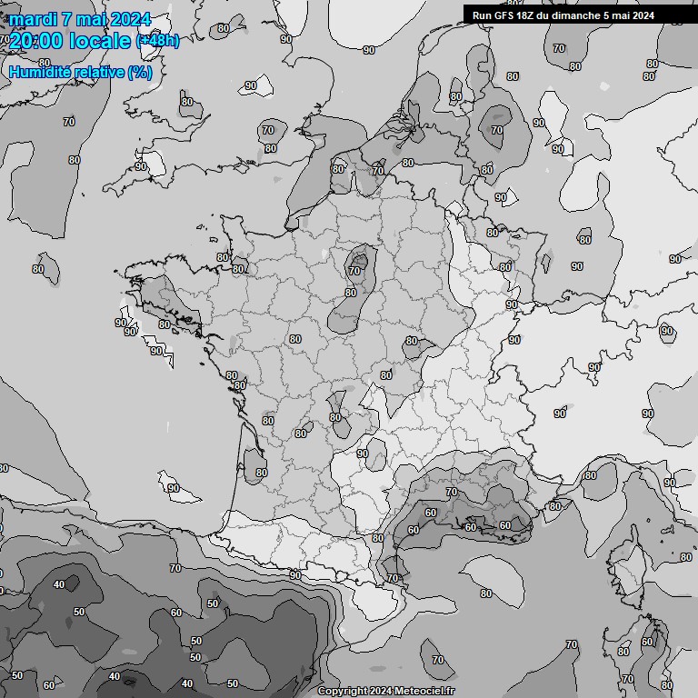 Modele GFS - Carte prvisions 