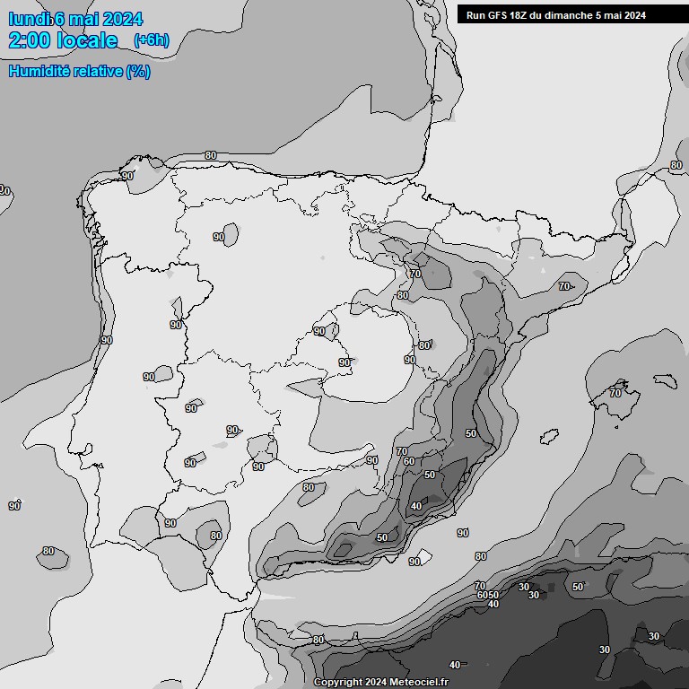 Modele GFS - Carte prvisions 