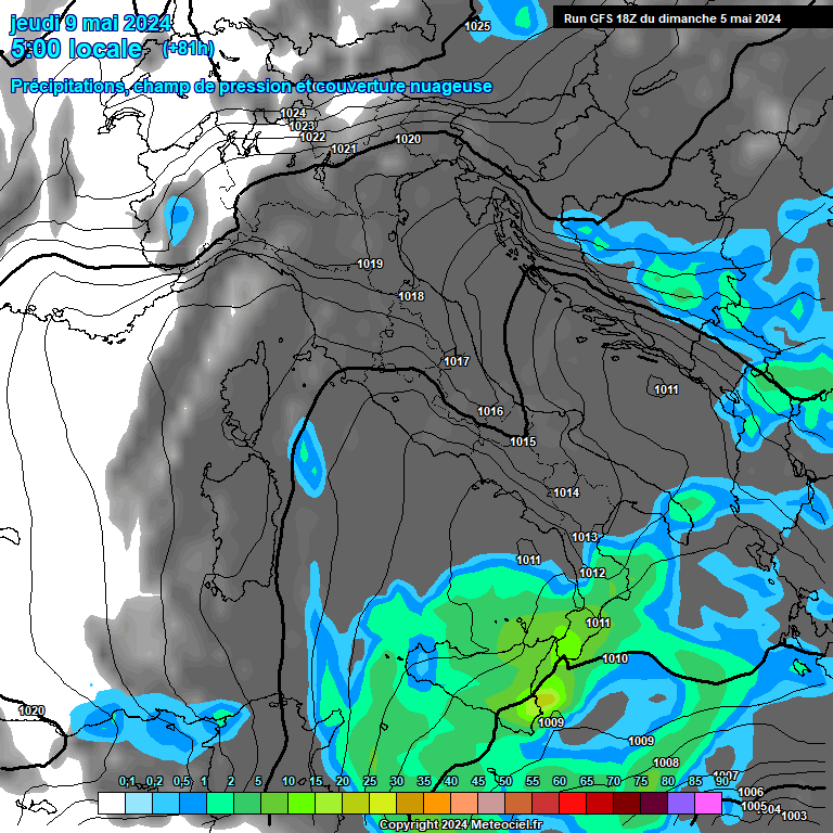 Modele GFS - Carte prvisions 