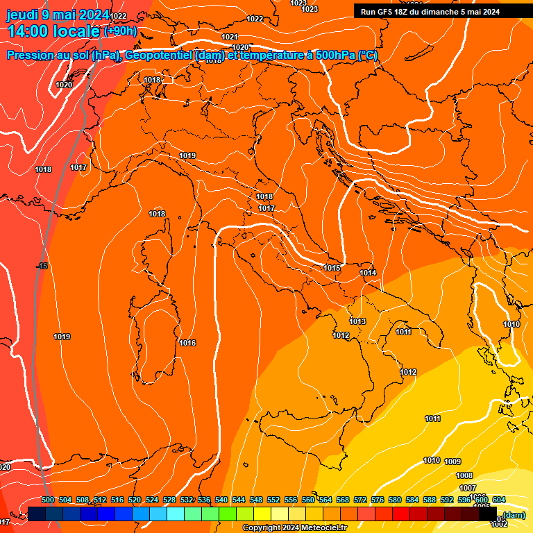 Modele GFS - Carte prvisions 