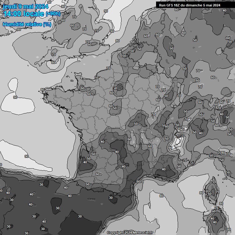 Modele GFS - Carte prvisions 