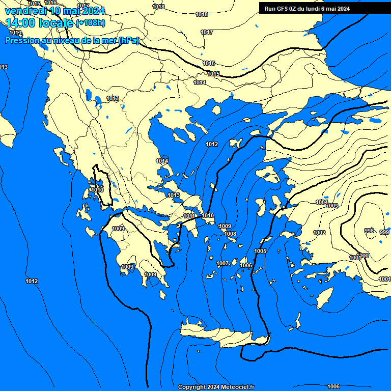 Modele GFS - Carte prvisions 