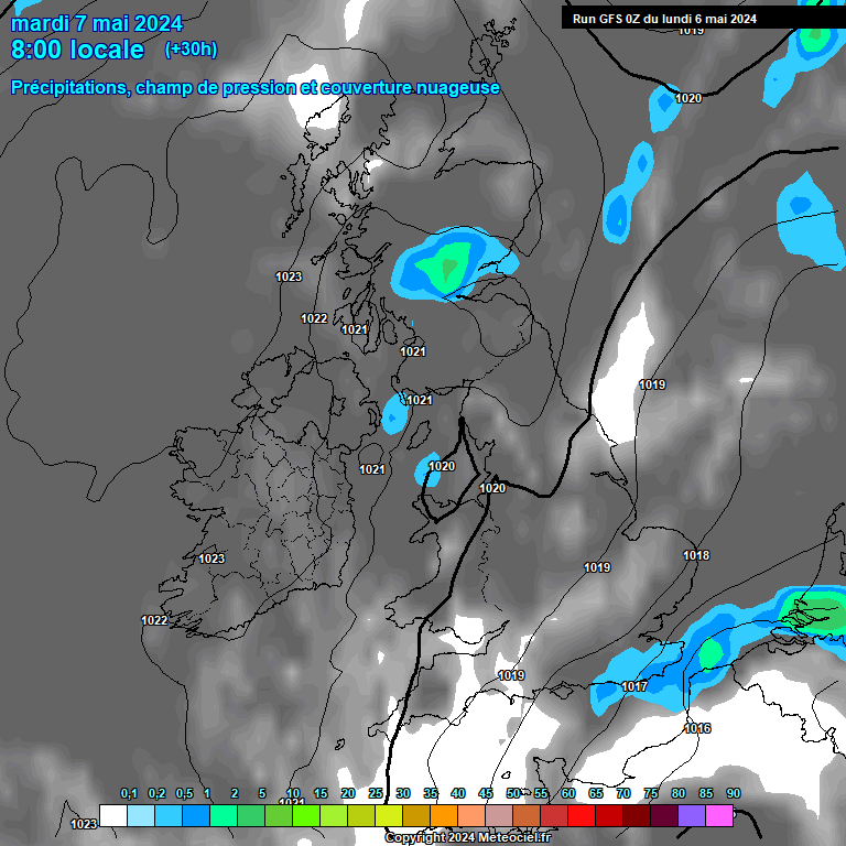 Modele GFS - Carte prvisions 