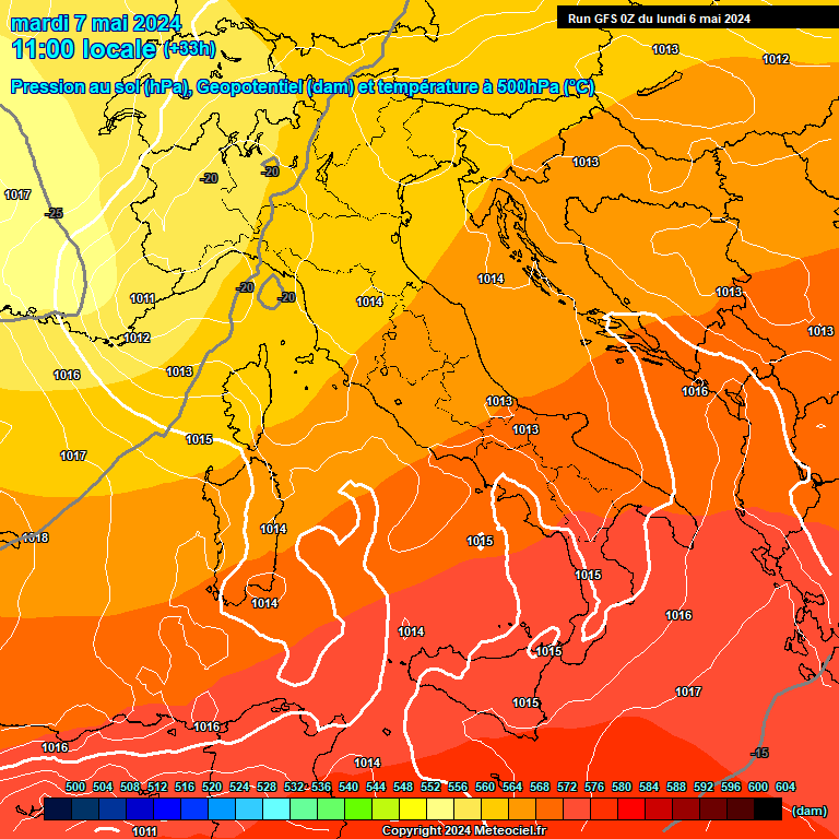 Modele GFS - Carte prvisions 