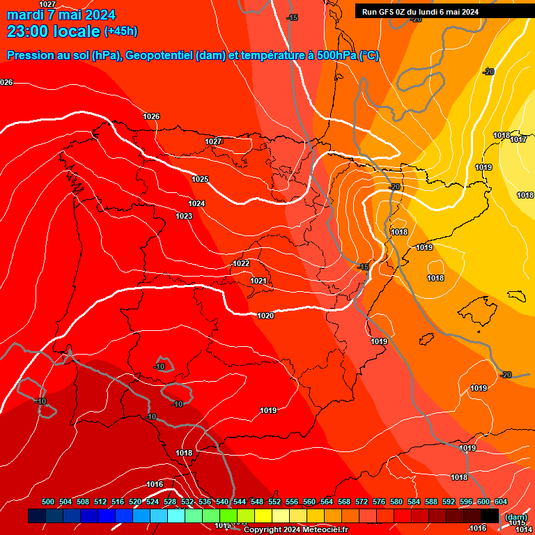 Modele GFS - Carte prvisions 