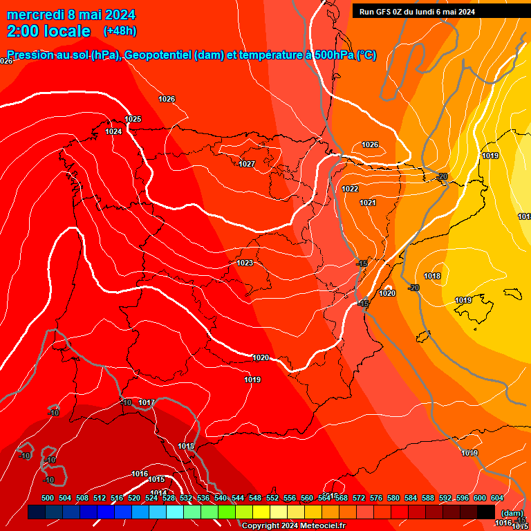 Modele GFS - Carte prvisions 