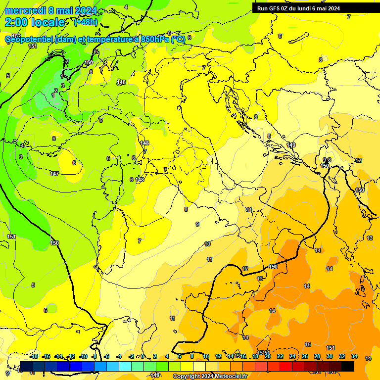 Modele GFS - Carte prvisions 