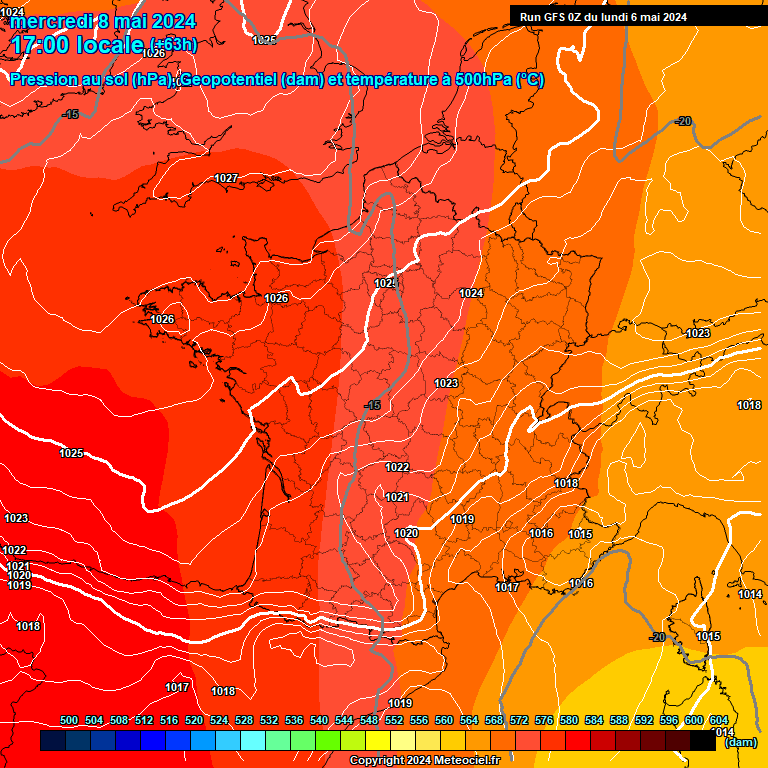 Modele GFS - Carte prvisions 