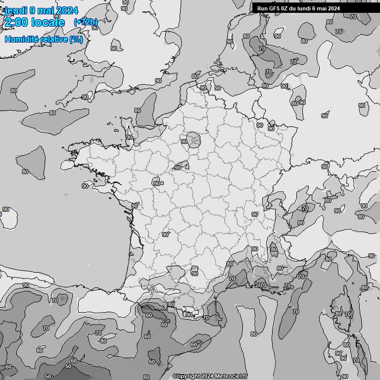 Modele GFS - Carte prvisions 