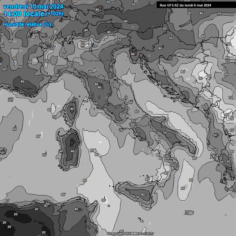 Modele GFS - Carte prvisions 