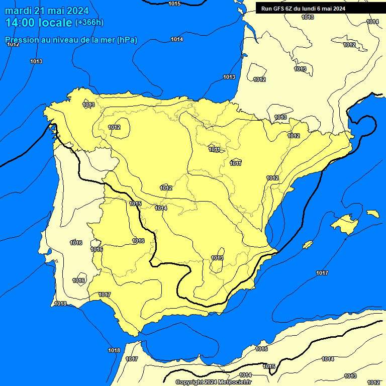 Modele GFS - Carte prvisions 