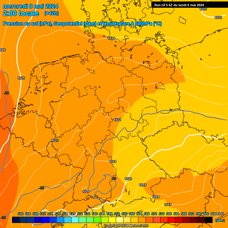 Modele GFS - Carte prvisions 