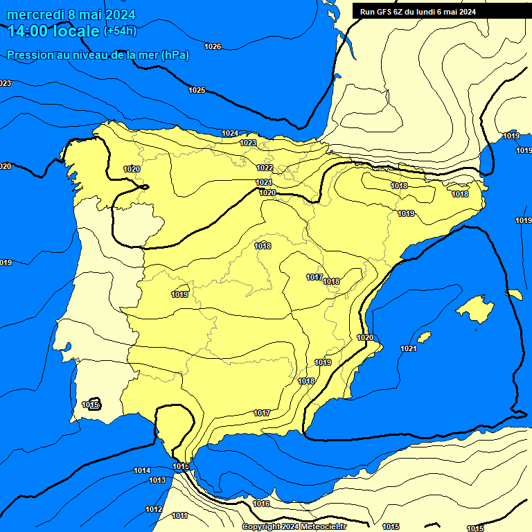 Modele GFS - Carte prvisions 