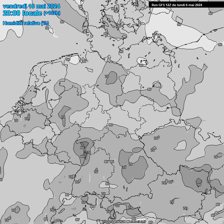 Modele GFS - Carte prvisions 