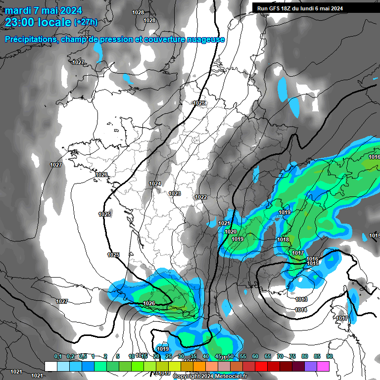 Modele GFS - Carte prvisions 