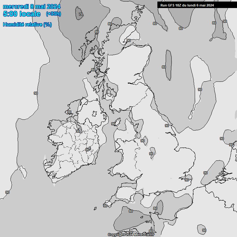 Modele GFS - Carte prvisions 