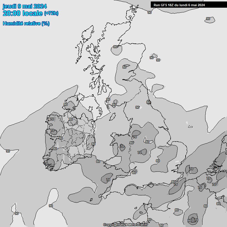 Modele GFS - Carte prvisions 