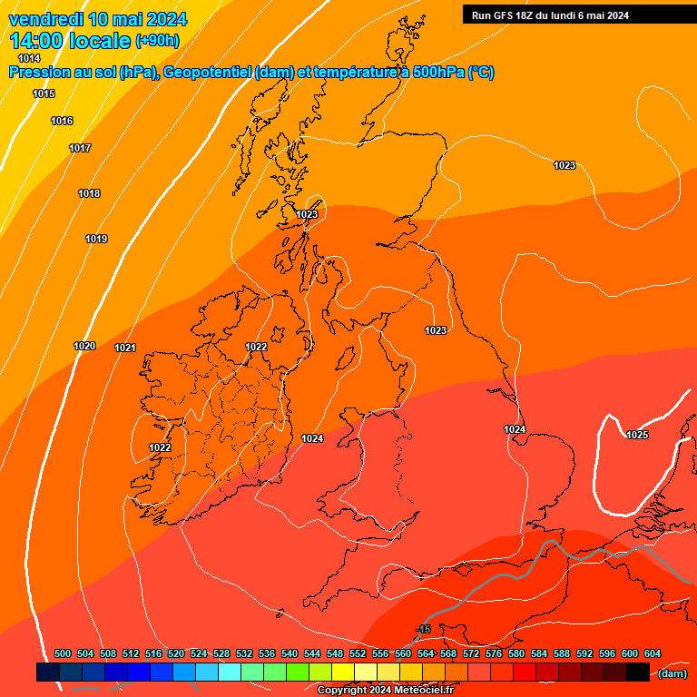 Modele GFS - Carte prvisions 