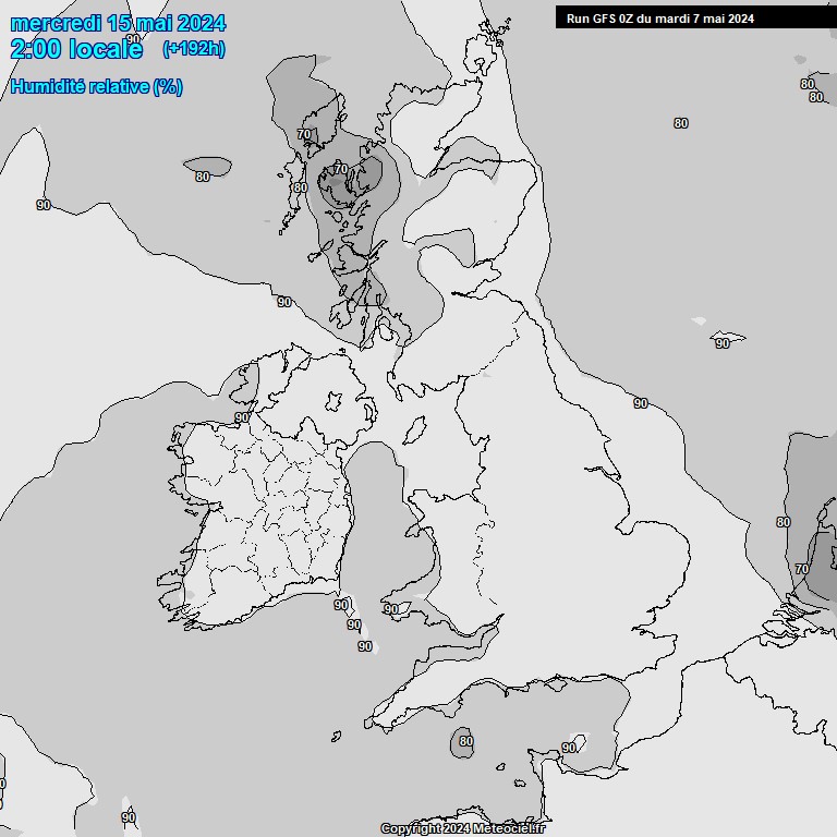 Modele GFS - Carte prvisions 