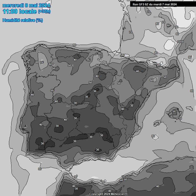 Modele GFS - Carte prvisions 