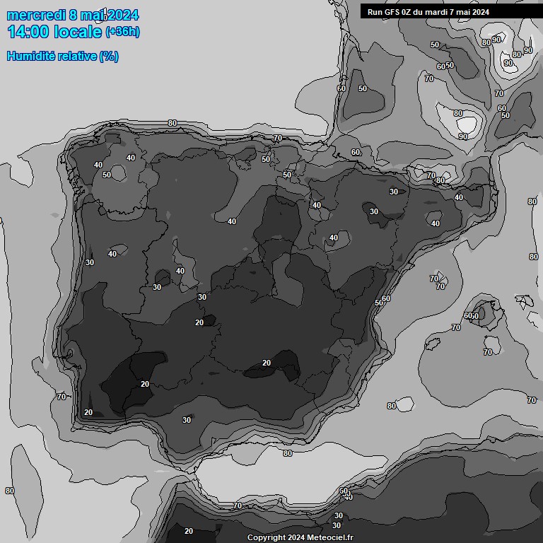 Modele GFS - Carte prvisions 