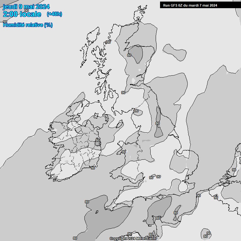 Modele GFS - Carte prvisions 