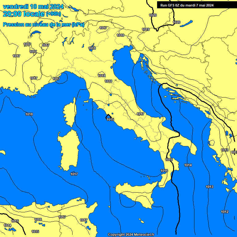 Modele GFS - Carte prvisions 