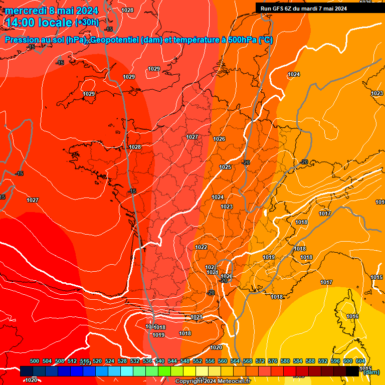 Modele GFS - Carte prvisions 