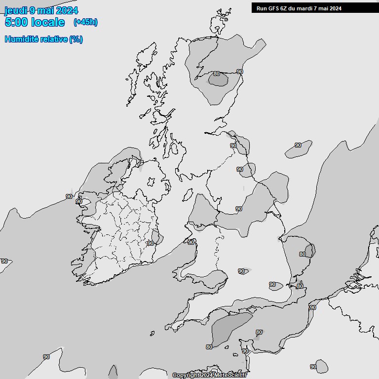 Modele GFS - Carte prvisions 