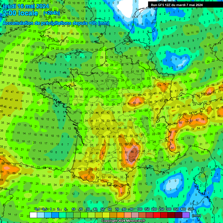 Modele GFS - Carte prvisions 