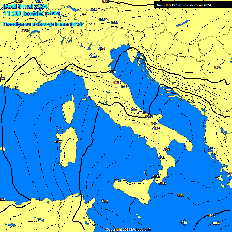 Modele GFS - Carte prvisions 