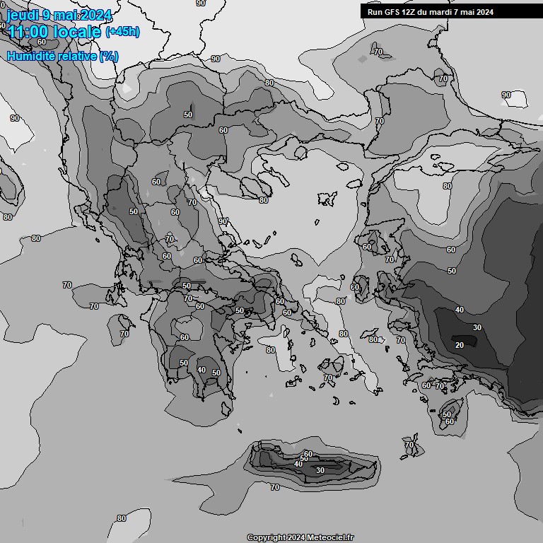 Modele GFS - Carte prvisions 