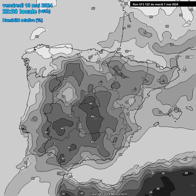 Modele GFS - Carte prvisions 