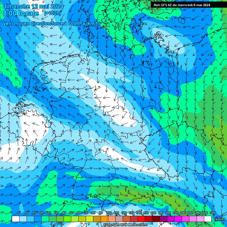 Modele GFS - Carte prvisions 