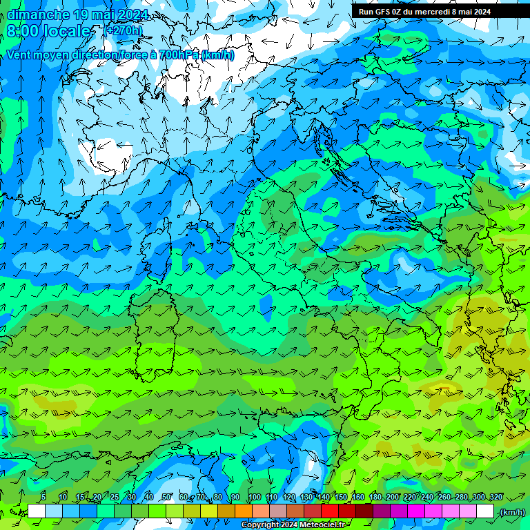 Modele GFS - Carte prvisions 