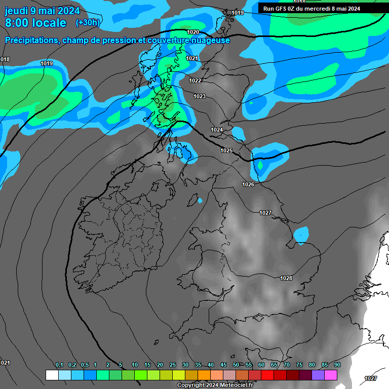 Modele GFS - Carte prvisions 