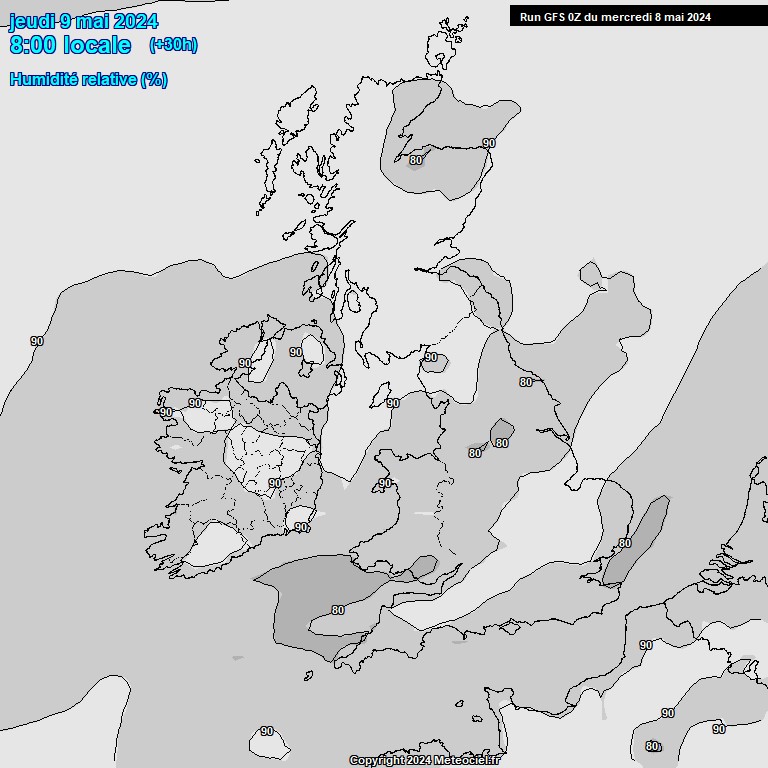 Modele GFS - Carte prvisions 