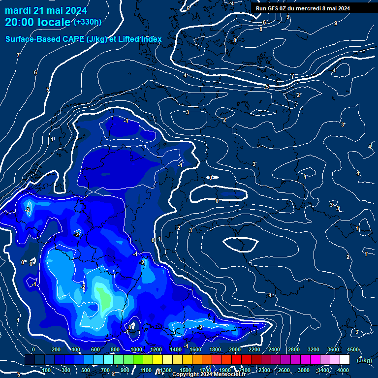 Modele GFS - Carte prvisions 