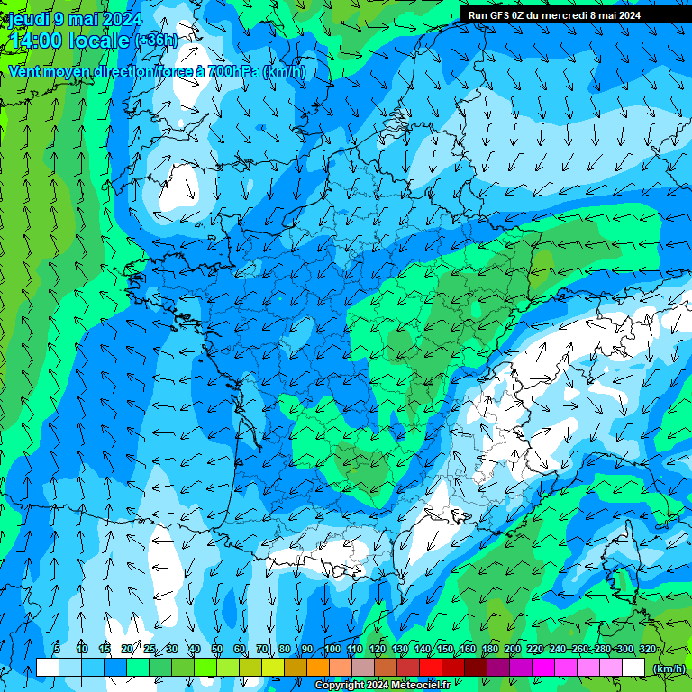 Modele GFS - Carte prvisions 