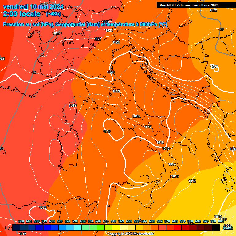 Modele GFS - Carte prvisions 