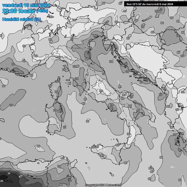 Modele GFS - Carte prvisions 