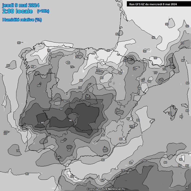 Modele GFS - Carte prvisions 