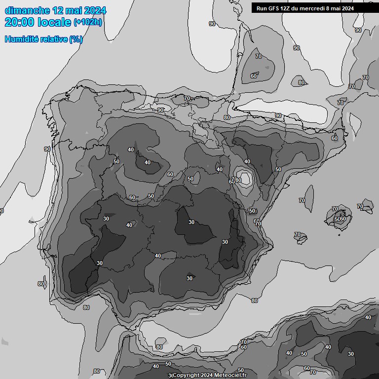 Modele GFS - Carte prvisions 