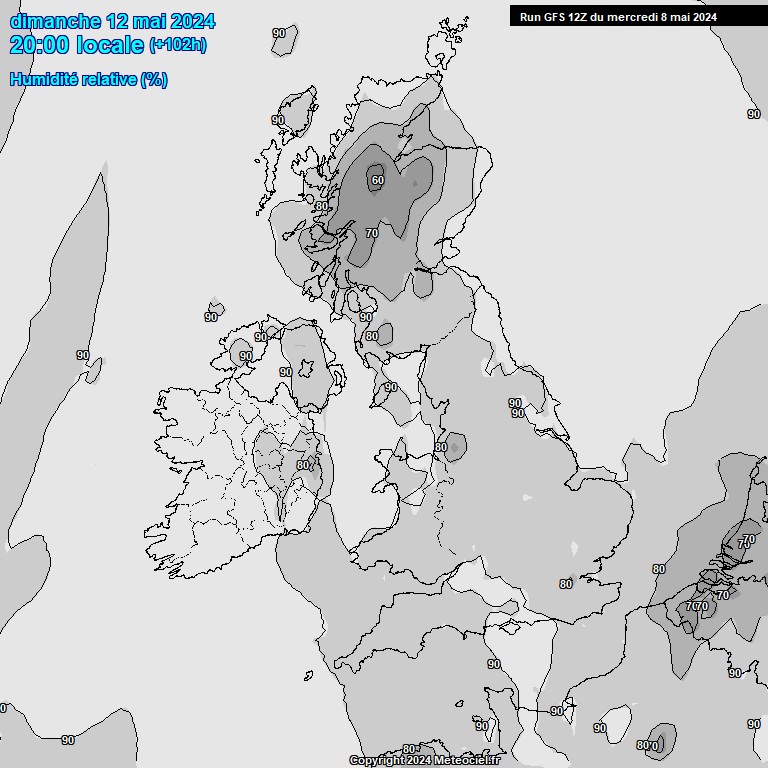 Modele GFS - Carte prvisions 