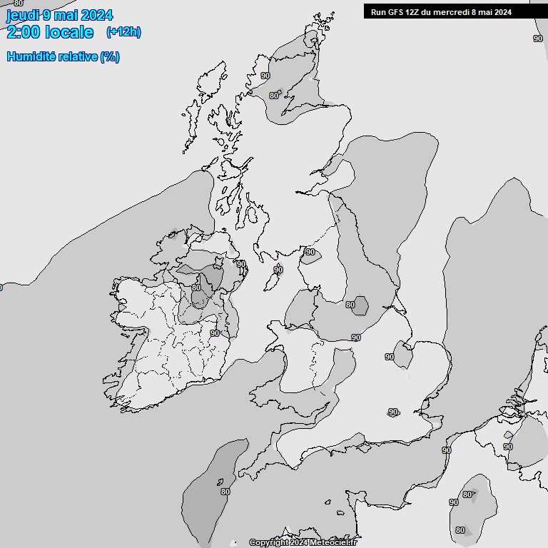 Modele GFS - Carte prvisions 